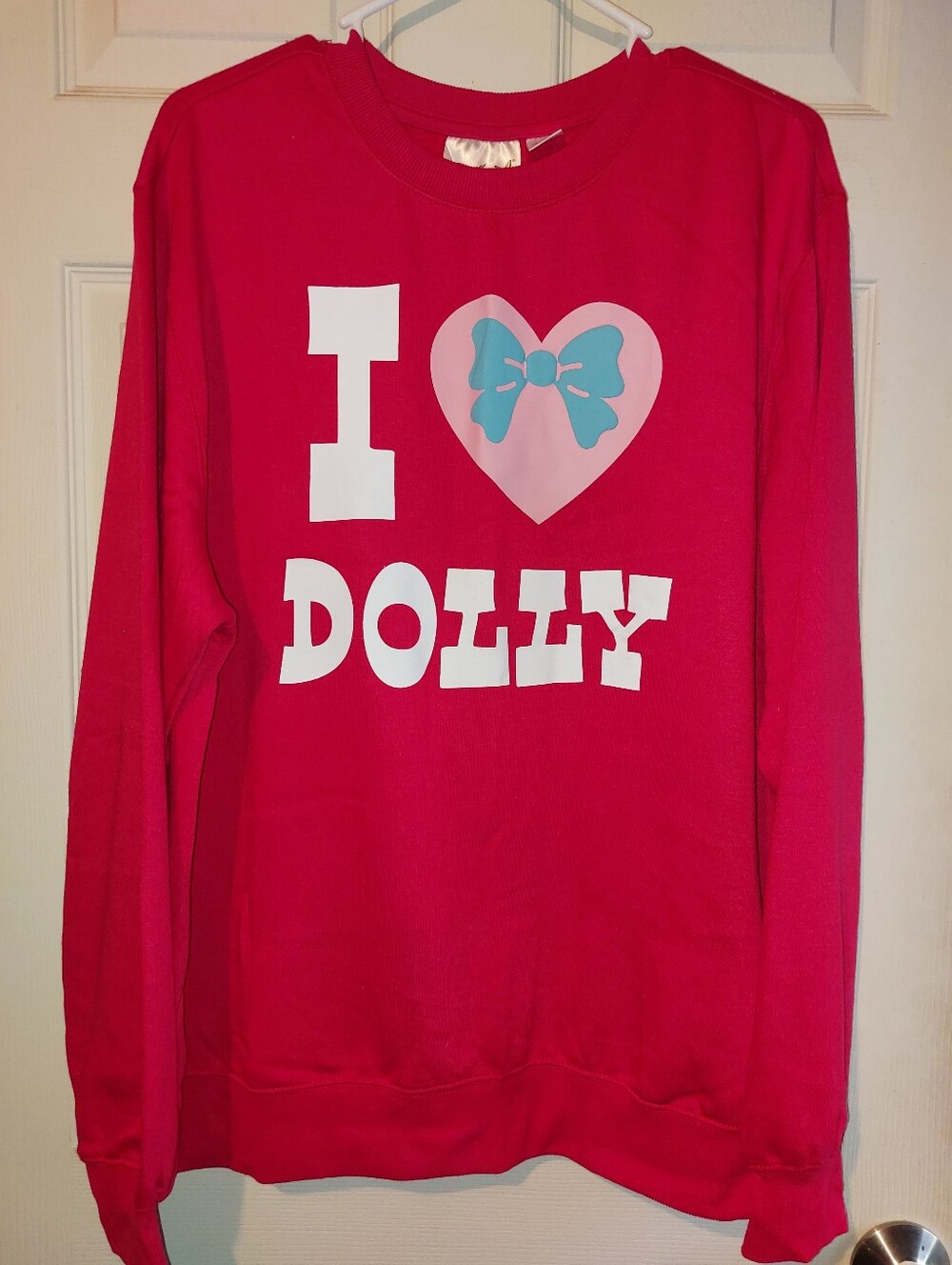 Dolly Parton- I Heart Dolly Christmas Red Crewneck Sweater - Womens XL